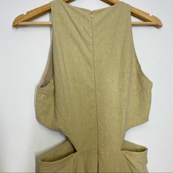 Nanushka Jumpsuit Amor Cut Out Cotton Twist On Waist  Deep V-Neck Yellow Small - Picture 6 of 11